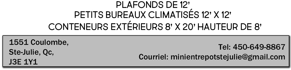 Adresse Mini entrepot